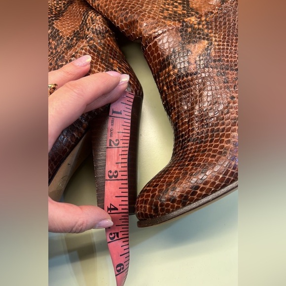 By Malene Birger Brown Heeled Boots Snakeskin Pattern NWT - Picture 4 of 6